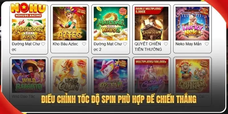 Điều chỉnh tốc độ spin phù hợp để chiến thắng