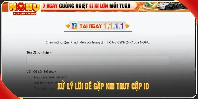 Xử lý lỗi dễ gặp khi truy cập ID